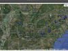 Brood XIX Periodical Cicada distribution map.